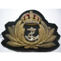 Royal Navy Volunteer Reserve (South Africa) Cap Badge 1936 - 1952 Gilded Brass Felt Padded Owen C47