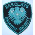 Barclays Sekuriteit Security Badge Embroidered on Material 110mm x 92mm