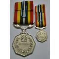 Full Size Southern Africa Medal Double Face Susp Tall Grass Poor Detail Number on Rim w/ Miniature