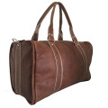100% Genuine Leather High Quality Handcrafted Duffel, Travel, Gym Bag - Unisex - Dark Brown Colour