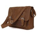 Full Grain Leather Shoulder Messenger Bag, Cross body, Handbag 14 Inch Laptop, Apple, iPad, Macbook