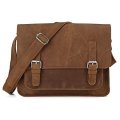 Genuine Leather Cross Body Bag, Handbag, Messenger- Fits  14 Inch Laptops,Tablets, iPad, Phones