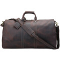 15" Full Grain Leather Laptop Duffel Bag  | Travel | Luggage | Gym | Weekender | Dark Brown Color