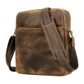 Genuine Leather All In One Messenger Bag - Fits A4 Books and Most Tablets & iPads - Dark Brown Color