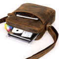 Genuine Leather All In One Messenger Bag - Fits A4 Books and Most Tablets & iPads - Brown Color