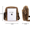 Genuine Leather All In One Messenger Bag - Fits A4 Books and Most Tablets & iPads - Brown Color