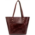 Full Grain Leather Classic Tote Handbag, Shoulder Bag - Dark Brown Colour Available