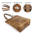 Women Genuine Leather Shoulder Tote Bag Purse Large Handbag - Carries up to 14 Inch Laptop