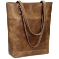 Women Genuine Leather Shoulder Tote Bag Purse Large Handbag - Carries up to 14 Inch Laptop
