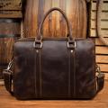 15 Inch Full Grain Leather Briefcase, Messenger Bag, Fits Mac book, Laptop - Toffee Brown Colour