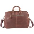 Multi Pocket 15 Inch Full Grain Leather Briefcase, Messenger Bag, Fits Mac book, Laptop