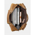 Multi Pocket 15 Inch Full Grain Leather Briefcase, Messenger Bag, Fits Mac book, Laptop