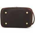 Premium Full Grain Leather Toiletry Bag - Double Compartment - Unisex Cosmetic and Makeup Organizer