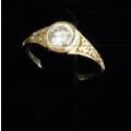 9ct Yellow Gold carved detail 0.78ct Diamond Ring 9ct Yellow Gold carved detail 0.78ct Diamond Ring