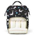 Multifunctional Waterproof Nappy Backpack - Unicorn - BLACK