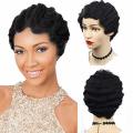 Brazilian Human Hair Finger Wave Pixie Wig - Grade 10A