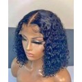 10 Inch Brazilian Water Wave 4x4 Lace Wig - Natural Black