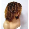 Brazilian Kinky Curly Human Hair wig14 inch long ombre wig