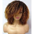 Brazilian Kinky Curly Human Hair wig14 inch long ombre wig
