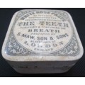 Antique Ceramic Tooth Paste Jar White Rose Paste - S Maw Son & Sons, England - 6,6cm/6,6cm/3,8cm