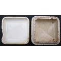 Antique Ceramic Tooth Paste Jar White Rose Paste - S Maw Son & Sons, England - 6,6cm/6,6cm/3,8cm