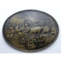 150th Anniversary Commemorative Groot Trek 1838-1988 Brass Brooch - 3,5cm/4,5cm