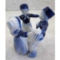 Cute Delft Dancing Children Figurine - 8,5cm/9,5cm