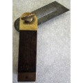 Small Wood & Brass Folding Blade Tool - Length Fully Extended: 17,5cm