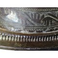 Very Large Old Copper Engraved Plate, Signed In 2 Places - Diameter 77,5cm, Weight 5,4kg