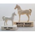 Vintage White Horse/Wit Perd Whiskey Ceramic Bar Ornaments - Large: 21cm/22cm/8cm/12cm