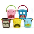 HOP Zoo Stack & Pour Buckets, Set of 5, Ages 9m+ Bath Rinse*Toy NEW Unisex