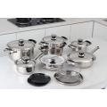 Crown stainless steel 21 pieces cookware set