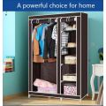 Double Canvas Wardrobe with Hanging Rail