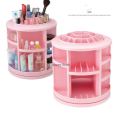360-degree cosmetic storage device cosmetic care rotating plastic storage rack tool make up