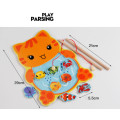 Cat fishing magnetic wooden child educational toys fishing game pond rod baby 3-6 years