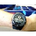BISTEC Dual Movt Outdoor Watch Alarm Stopwatch Calendar Men Wristwatch