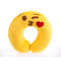 U-Shape yellow brown soft neck head rest Emoji Pillow, Cartoon Emoticon Cushion