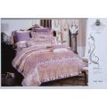 Silky Double Duvet Cover 4 Piece Set Cotton and Polyester