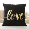 New Gold LOVE Bronzing Home Pillowcases Throw Pillow Cover