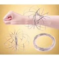 Silver Stainless Steel Magic Flow Ring Kinetic Spring Toys interactive decorative tactile pun