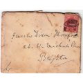 1911 cover from Old Palace Lincoln/Lincoln to Brighton - Tatty condition