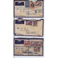 KGVI - 1953 - 3 registered covers from Mombasa (KUT) to Pinelands with wax seals - average condition