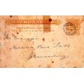 Mashonaland Postcard- Salisbury to Johannesburg - Oct 1895 - Special item!