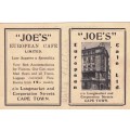 Union of SA - 1932 - Calendar - Joe`s Cafe - for the union collector!