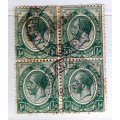 Union of South Africa,1913,Block of four stamps, KGV