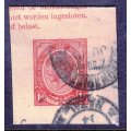 Union of South Africa,KGV,Embossed stamp 1d,Crisp Natal cancellation