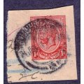 Union of South Africa,KGV,1d stamp on Piece