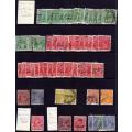 Australia,KGV selection of stamps on 4 stock cards, check the details!