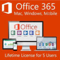 Microsoft Office 365 Account Lifetime Subscription (5 PC/Mac/Mobile) - 1 Hour Delivery