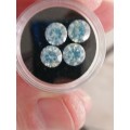 4.85cttw Vvs1 Round Ice Blue Loose Moissanite (4 stones and 1 stone per bid)